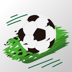 Sticker - Soccer poster with a soccer ball - Vector illsutration