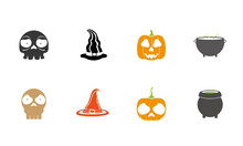 Set Of Halloween Icons. Halloween Holiday - Vector