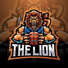 The lion sport esport mascot logo