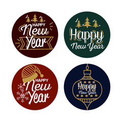 Poster - Happy new year 2021 seal stamps design, Welcome celebrate and greeting theme Vector illustration