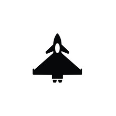 Wall Mural - Fighter aircraft icon vector isolated on white, logo sign and symbol.