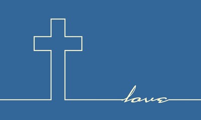 Christianity concept illustration. Cross and love word