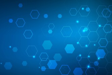 Fototapete - modern futuristic background of the scientific hexagonal pattern. virtual abstract background with p