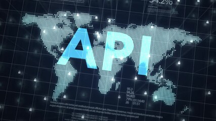 API - Application Programming Interface. Software development tool. Business, modern technology, internet and networking concept.