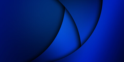 Poster - 
Paper layer circle blue abstract background. Curves and lines use for banner, cover, poster, wallpaper, design with space for text