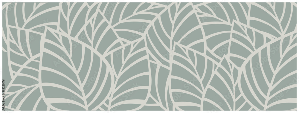 Beautiful patterned leaf background vector For background text areas ...
