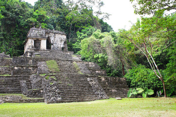 Canvas Print - Temple of the Skull, pre-Columbian Maya civilization, Palenque, Chiapas, Mexico