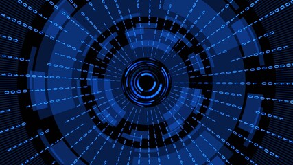 Poster - Abstract futuristic background of matrix style binary code built into HUD elements - digital systems technology theme - cyber internet or network concept - 3D illustration