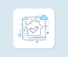 Aufkleber - check line icon. abstract vector button. approved tick sign. confirm, done or accept symbol. tick li