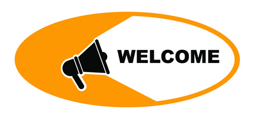 Wall Mural - welcome sign on white background