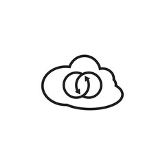 Sticker - Cloud with cycle arrow logo design vector