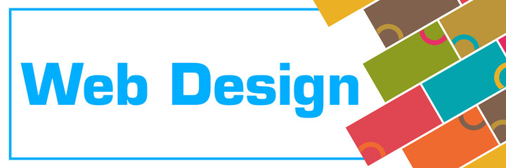 Web Design Colorful Boxes Rings Right Text  