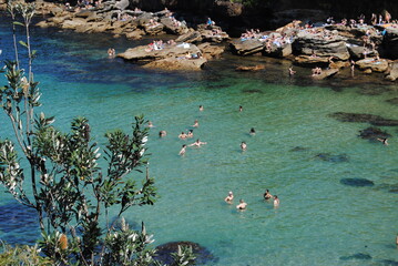 Bondi to Coogee walk on the sunny day in Sydney, Australia