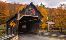 Vermont Covered Bridge In Fall