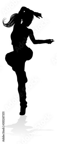 A woman street dance hip ho...