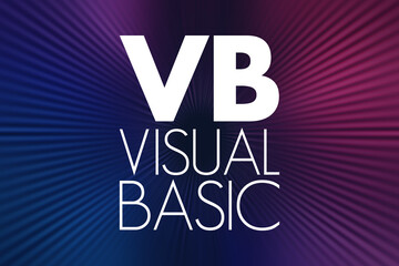 Poster - VB - Visual Basic acronym, technology concept background