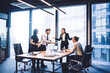 © BullRun - Dissatisfied businesswoman talking to diverse colleagues during meeting