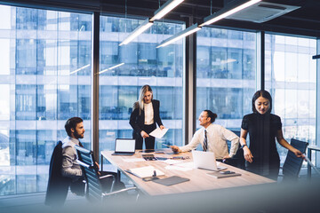 Wall Mural - Multiethnic business people working together in office