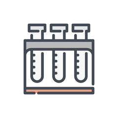 Poster - test tubes color line icon. stand with flasks vector outline colorful sign.