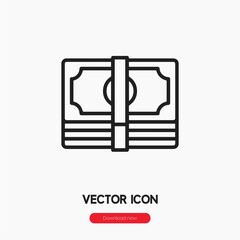 Poster - money stack icon vector sign symbol