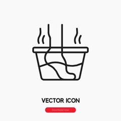 foot soak icon vector. Linear style sign for mobile concept and web design. foot soak symbol illustration. Pixel vector graphics - Vector.	