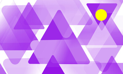 Aufkleber - Purple triangles and yellow circle pattern design on a white background