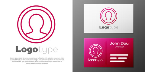 Logotype line Create account screen icon isolated on white background. Logo design template element. Vector.