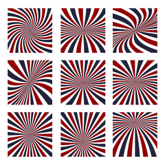 Poster - barbershop vintage texture. barbershop background. rays background. blue and red lines. vector illus