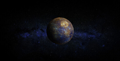 Wall Mural - mercury on space background. elements of this image furnished by nasa.