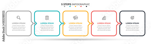 Fotografía Thin line infographic template 5 options or steps