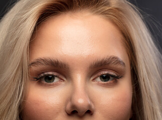 portrait of a young woman, shooting in a photo studio