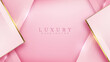 © witsanu - Luxury golden line background pink shades in 3d abstract style. Illustration from vector about modern template deluxe design.