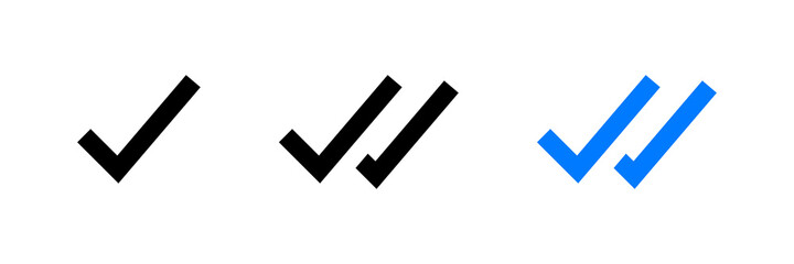 Poster - double check icon. vector isolated web sign symbols. double checkmark set web elements. stock vector