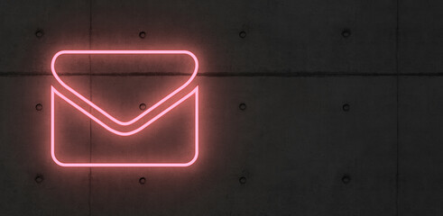 business contact icon symbol for internet with neon light - 3D Illustration