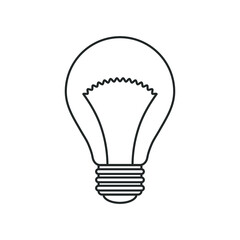 Poster - Light bulb icon. Incandescent lamp symbol. Idea and innovation sign. Creative energy or inspiration logo. Lightbulb silhouette isolated on white background. Vector illustration image.