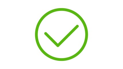 Poster - animation of checkmark icon. Check, tick; yes; vote video footage, 4K	
