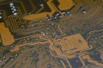 pins on the back of the motherboard close-up.