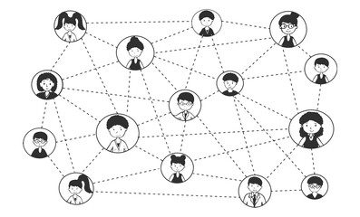 Global people network connection