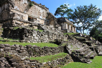 Sticker - Ruins of the North Group Temples in Palenque. Chiapas, Mexico