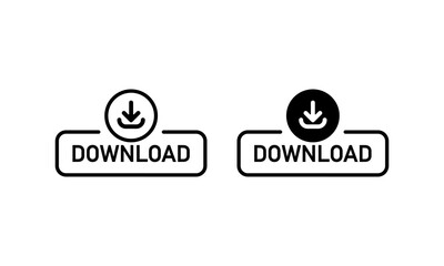 Poster - Download icon in black. Can be used for app or websites. Vector EPS 10. Isolated on white background