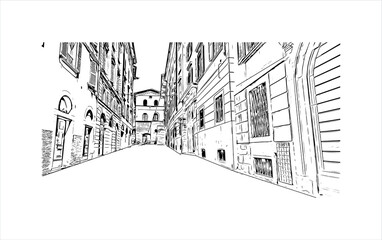 building view with landmark of bergamo is a city in the alpine lombardy region of northern italy. ha