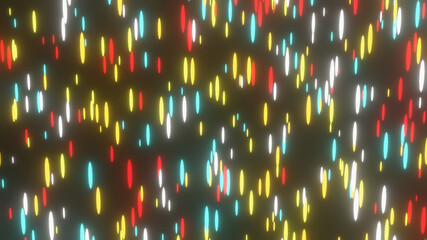Wall Mural - 3d illustration graphic of colorful abstract neon particles seamless loop, isolated on the black bac