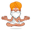 guru hermit meditation mascot cartoon in vector