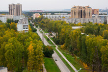 Ivanova Street In The Lower Zone Of The Academgorodok In The City Of Novosibirsk.