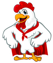Chicken Mascot Cartoon In Vector