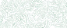 Abstract Leave Background Pattern Vector. Tropical Monstera Leaf Design Wallpaper. Botanical Texture Design For Print, Wall Arts, And Wallpaper.