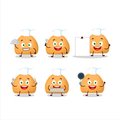 Sticker - Cartoon character of sweet cookies with various chef emoticons