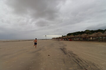 walking on the beach