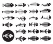 fish bones icons vector illustration