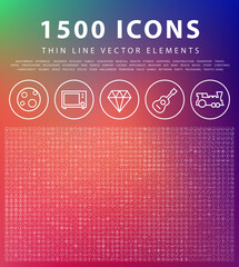 Fototapete - Set of 1500 High Quality Universal Solid Icons . Isolated Vector Elements